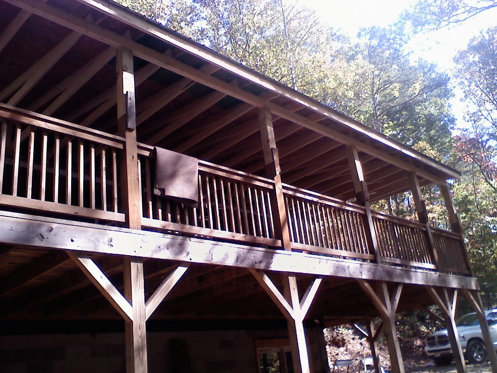 Timber framing under a new elevated porch and deck — Roof Leak Repair in Montgomeryville by Roofing Brothers